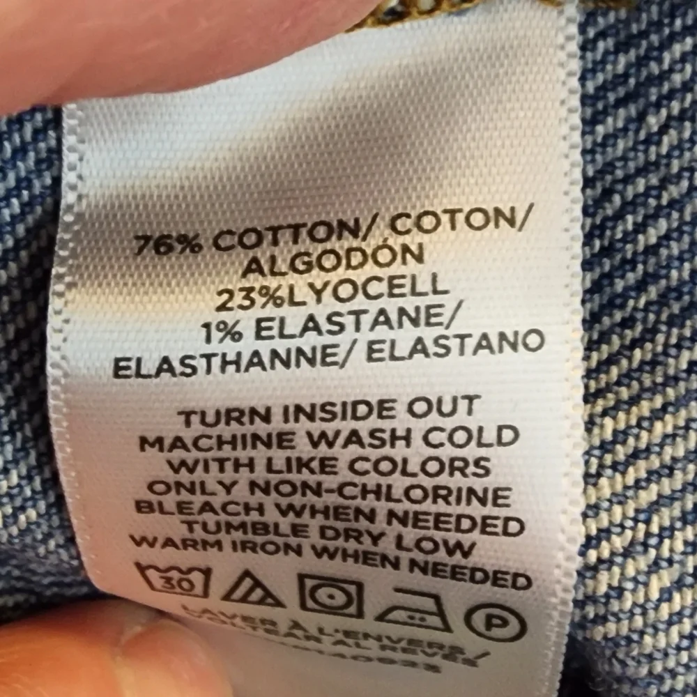 LOFT The Straight Cuffed Medium Blue Women's Jeans High Waist Summer Preppy - Picture 9 of 16